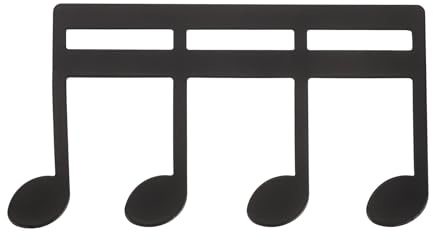 sourcing map Metal Music Book Clip, Musical Note Shaped Sheet Music Stand Clip Piano Book Holder Page Holders for Outdoor Playing Book Piano Keyboard Guitar, Black