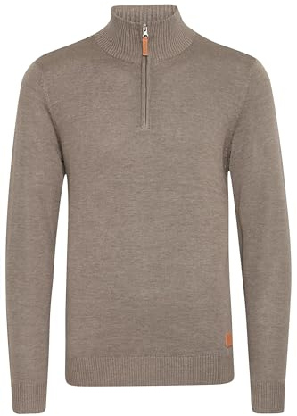 Blend BHRobin Herren Strickpullover Troyer Feinstrick Pullover mit Troyerkragen Rippbündchen Baumwollmischung Regular fit, Größe:S, Farbe:Zink Mix (70815)