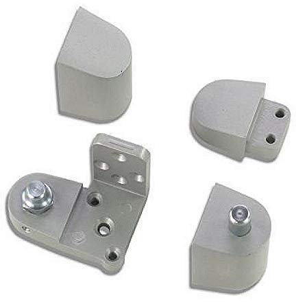 Set di cerniere in alluminio con finitura in alluminio a scelta (mano destra)