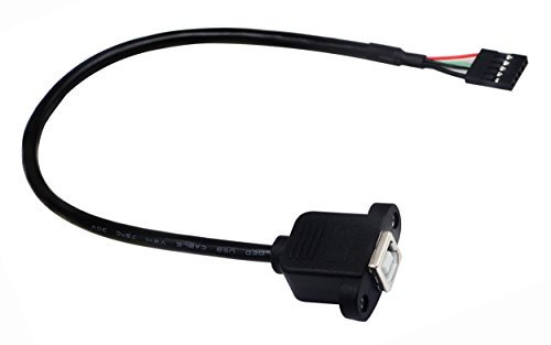 zdyCGTime Montage sur Panneau USB 2.0 B câble USB B Femelle vers 5 Broches Femelle Dupont câble USB de la Carte mère (30 cm/30,5 cm)