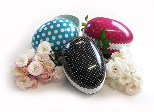 Nestler Ostereier 3er Set Punkte 12cm Papp-Ostereier Geschenk Dekoration Ostern Osterei (12cm)