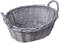 Woodluv Hand Made Oval Storage Hamper Wicker Basket With Handles-Grey 33 x 13 x 13 CM