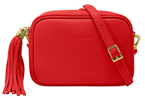 Parubi Clutch Umhängetasche echtem Leder, Made in Italy, Kleine Tasche mit Abnehmbarem Schultergurt, Hängetasche für Frauen und Mädchen (Model Anastasia)