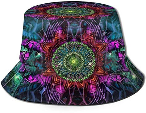 Rundafuwu Angeln Hüte Fisherman's Hat Psychedelic Trance Bucket Hat Boonie Cap Portable Sun Protection Summer Fisherman Cap