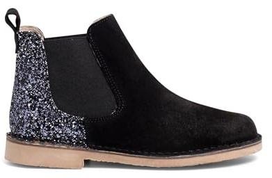 Pisamonas Stivaletti Bambina Scamosciati con Tallone Glitter Misurare 32 Colore Nero