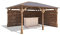 Dunster House Wooden Gazebo 13' x 10' With Black Roof Shingles, Log Bar and Two Side Panels Included Utopia