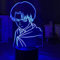 Anime Animal auf Titan Captain Levi Ackerman LED Nachtlicht Dekoration Schlafzimmer Tischlampe RGB 3D Illusion Licht Geburtstagsgeschenk-16 Farbe mit Fernbedienung