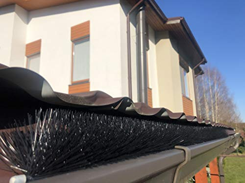 Forega - 34,5 m Dachrinnenbürste 30 Stück 115cm Ø 12cm | UV-beständig | Laubschutz | Marderschutz, Regenrinne | Einfache Installation |Solarpanel-Schutz