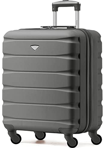 Flight Knight 56x45x25 EasyJet Cabin Bag, Jet2, British Airways Suitcase - Lightweight Small Durable 4-Wheel Cabin Case, Maximum Carry-On Size, ABS Hard Shell, 10kg Hand Luggage Bag- 56 x 45 x 25