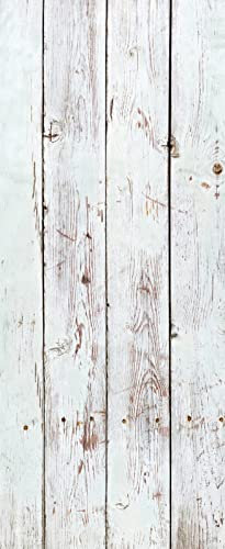 A.Monamour Sticker Porte Autocollant Poster De Porte 3D Vieux Fond De Planches De Bois Blanc Vinyle Affiche De Porte Sticker Mural Papier Peint Art Décor 85 x 215 cm