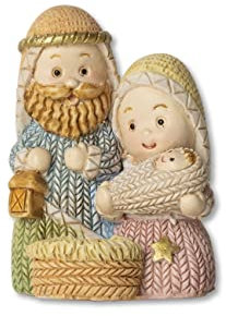 Fratelli Bonella | Statuetta della Natività in Resina con Culla 4x5 cm | Made in Italy (Statuetta in resina con culla)