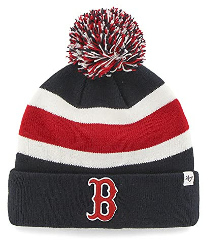 47 MLB Strickmütze für Erwachsene, unisex, Team-Farbe, Primär-Logo, Bündchen für kaltes Wetter, Einheitsgröße, Boston Red Sox Navy, Einheitsgr��e