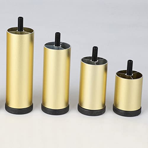 Jolan 4 Stück Metall Möbelbeine,Verstellbare Tischbeine,M8 Bolzen Möbelfüße,Couchtisch Esstisch Sofa Schrank Schreibtisch Unterstützung Beine,Möbelfüsse Schwarz,DIY Ersatz Tischfüße,Gold-12cm/4.7in