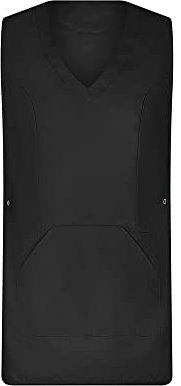 EXNER Delantal ajustable para medicina, limpieza, limpieza, blanco, negro, gris, azul, verde, rojo, rosa, beige, turquesa, en 2 tamaños (36-42) y (44-52), Negro , I