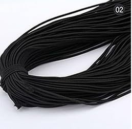 Cozlly 0.8mm/100Meter Rund Schwarz Elastische Gummikordel, Gummiband, Gummilitze, Gummiband Nähen, Gummizug, Elastische Schnur, Gummikordel, Elastisches Seil, Maskenband, Gummibänder Elastisches