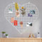 ECLENYES Gitter-Foto-Wandpaneele – 56,9 x 51,8 cm, Herzform, Eisenregal, Kunstdraht, Wandgitter-Organizer, DIY-Bilderrahmen für Zuhause, Büro, Küche, Schlafzimmer, Weihnachtsgeschenke, Weiß