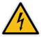 Warnzeichen (W012) Warnung vor elektrischer Spannung - Dreieckiges Warnschild - Signalgelb (RAL 1003) nach DIN EN ISO 7010