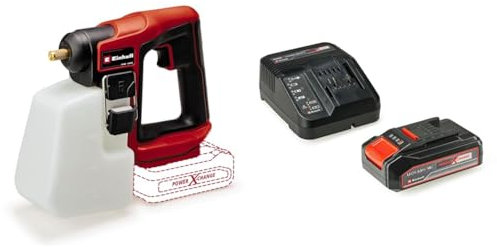 Einhell Spruzzatore a pressione a batteria GE-WS 18/10 Li-Solo Power X-Change + Einhell Pxc Starter Kit 18 V, Batteria 2,5 Ah E Caricabatteria Power X-Change, Nero Rosso, 10 x 15 x 11.3 Cm