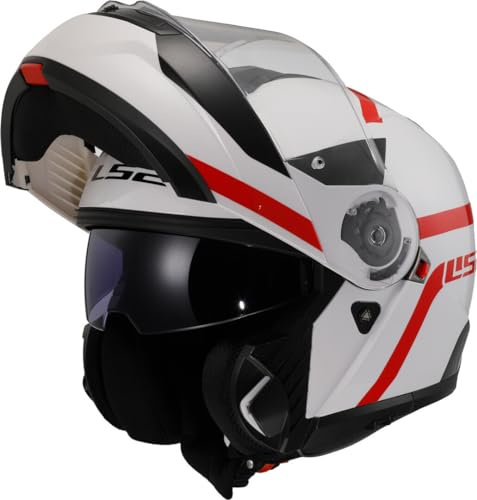LS2, Klapphelme motorrad STROBE II AUTOX white red, XS