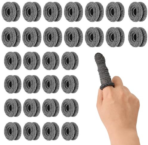 30 Stück Fingerverband, Fingerbandage, Finger Bob, Dehnbar Fingerpflaster, Universelle Fingerlinge Fingerschützer, Fingerpflaster Fingerkuppenschutz für Arbeit Küche Fingerschutz (Schwarz)