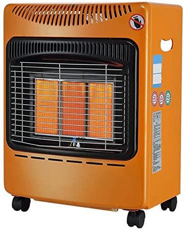 Energy Efficient Heaters,Gas Radiant Heater, 4200 W Free Standing Gas Heater with Wheels, Ceramic Heating Plate, Ultra Quiet Heater with Timer Comes with Regulator And Hose, Anti T