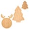 Kichvoe Christmas Tree Plates Wooden Charcuterie Boards Reindeer Serving Trays Wooden Appetizer Tray Christmas Tree Shaped Plate Sushi Dish 3pcs