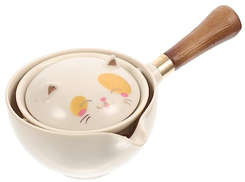 Cabilock Tetera De Vintage Diseño De Gato Hervidor De Té Rotatorio y Práctico Mango Lateral Para Preparar Té Casa Oficina
