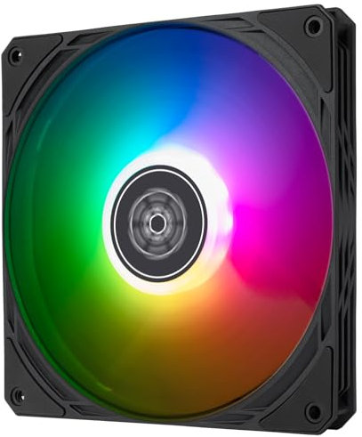 SilverStone Technology Air Slimmer 140 Enhanced Performance 140mm Slim Fan with Full-Range PWM, ARGB Lighting and Shark Force Technology, (SST-AS140B-ARGB)