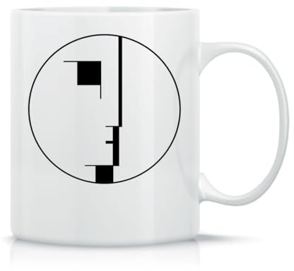 Moonai Bauhaus Black Logo Klassische Keramik-Kaffeetasse Weiß Schwarz Rosa Magisch 330ml