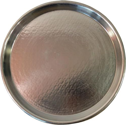 PARDINI - Plat rond en cuivre étamé, bord 2 cm, diamètre 45 cm, idéal pour farinade, tessine, pizza ou focaccia