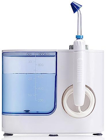 Generic Nasennebenhöhlenspülset, elektrischer Neti-Topf, Nasennebenhöhlenspülsystem mit 1000-ml-Wassertank, 360°-Tiefenreinigung, Multi-Gang-Einstellung, IPX7-Ganzkörper-Wasserdichtigkeit,