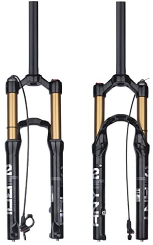 DHNCBGFZ MTB Bike Forcella Ammortizzata Corsa 24 Pollici 140mm Ammortizzatori Tubo Stretto Blocco Manuale A Distanza Forcella Aria Anteriore(Wire Control)