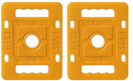Color Coated Ruck Plate, 2-Inch Cast Iron Ruck Plate Weight for Rucking, Swings, Squat, Deadlift, Solid Cast Iron Ruck Plates for Strength Training, Weightlifting, 10LB, Pair