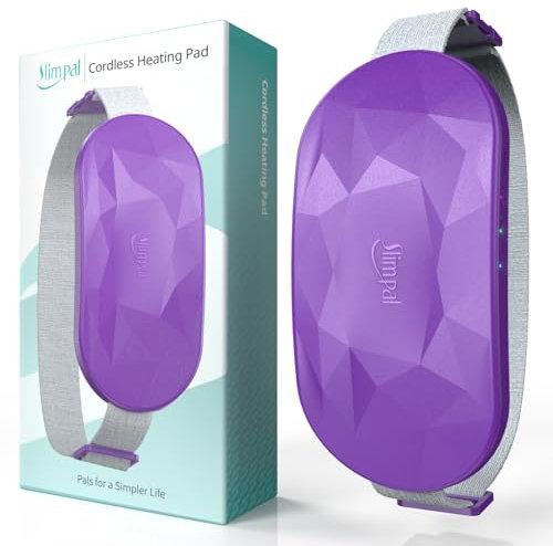 Slimpal Ceinture chauffante rechargeable sans fil pour soulager la douleur, portable, électrique, USB, coussin chauffant menstruel, cadeau pour femmes et filles, Violet