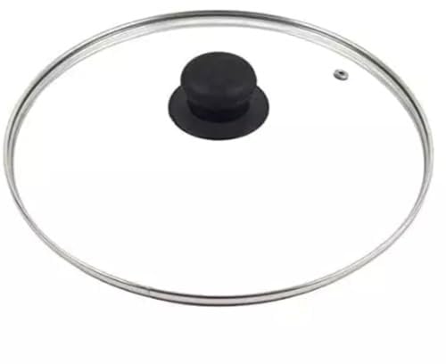 Universal Glass Pan Lid 14cm - 32cm - Frying Glass Lid with Strong Handle - Stainless Steel Pan and Cooking Pots - Compatible with All Frying Pans, Pots, and Saucepan (16 cm)