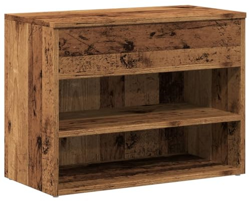 vidaXL Shoe Bench Old Wood 60x30x45 cm Engineered Wood | Loads of room for your shoes, Fits right in with today's home styles, Made from sturdy engineered wood for lasting use