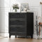 Yvsevnr Commode Chambre Adulte 3 Tiroirs, Meuble Rotin, Meuble de Rangement Noir et Rotin, Idéal pour Chambre à Coucher, Salon, Chambre d'enfant et Bureau 80x40x89 cm