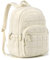 bagsmart Laptop Rucksack für Frauen, Gesteppter Tagesrucksack, Wasserfeste Büchertasche für 15,6-Zoll-Laptop, College Reise Beige