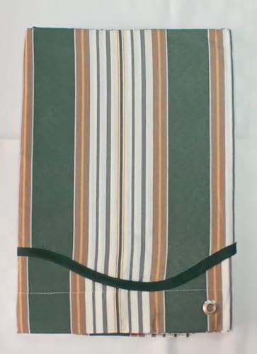 Corredocasa Tenda da Sole a Righe Strette con Anelli per Esterno da Balcone in Tessuto Resistente che Protegge dai Raggi Solari (Verde, 200L x 300A cm (1 Pannello))