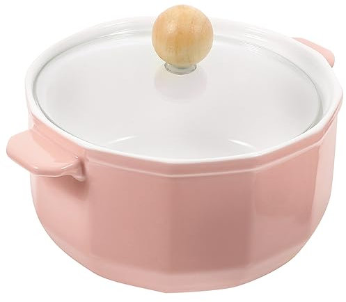 Cabilock Contenitore Per Zuppa Tazza Con Coperchio Capacità Ciotola Per Zuppa Adatta Microonde Ciotola Per Zuppa in Ceramica Con Manici Design Elegante Per L'uso Quotidiano