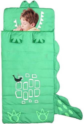 Ssguopte Kinder-Schlafsack, 62,99 x 23,62 Zoll, Cartoon Dinosaurier Nickerchen Schlafsack für Jungen und Mädchen
