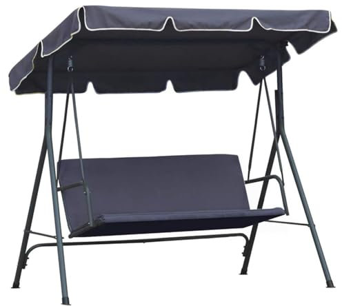 Hollywoodschaukel Dachbezug 210x145 cm für Garten Schaukel: Dachplane Ersatzdach Hollywoodschaukel Ersatzteile Dachplane Wasserabweisend und UV Schutz (grau)