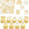 Gyufise 54Pcs Edible 50th Anniversary Cupcake Toppers Golden Happy Wedding Glutinous Rice Paper Cheers to 50 Years We Still Do Picks Party Cake Decorations Supplies