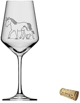 eXODA Weinglas Pferd mit Fohlen 350ml spülmaschinenfest für Anlässe | Füllmenge 350 ml, elegantes Design, spülmaschinenfest, vielseitig einsetzbar, soziale Verantwortung