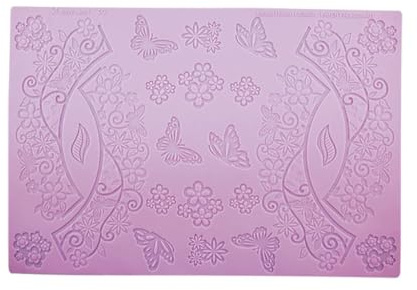 Qiantull Spitzenform 40x30cm Silikonform Kuchen Fondant Form Silikon Matte Spitze Mould Silikonformen Fondantform Prägematte DIY Tortendeko für Zuckerspitze Kuchenrand Dekoration 1#