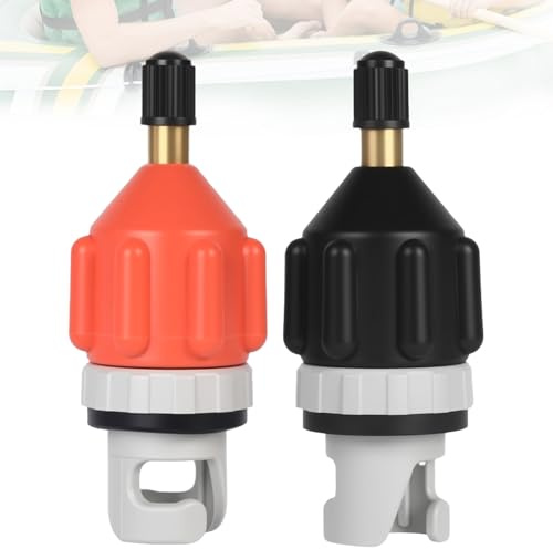 AUFIKR 2pcs Copper and Nylon Plastic SUP Pump Adapter, Essential Pump Adapter for Inflatables (7.8x2cm, Orange + Black)