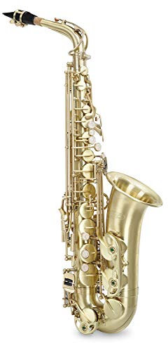Classic Cantabile Winds AS-450 Eb Brushed Altsaxophon (Alt-Saxophon, gebürstetes Messing, Es-Stimmung, Hoch-Fis-Klappe, sehr ergonomische Klappenmechanik)