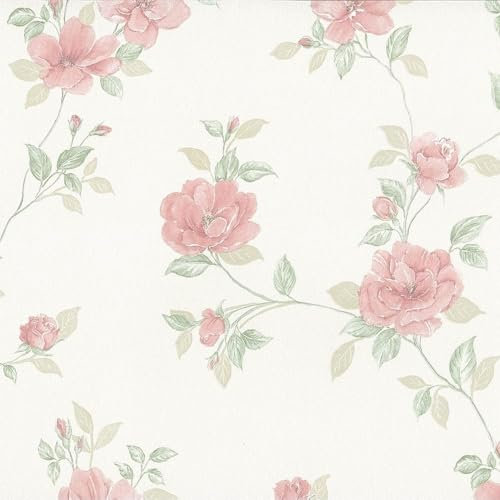 md29439 – Seide Impressions Floral beige creme grün Pfirsich Galerie Tapete