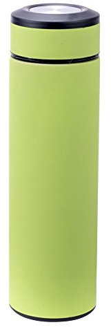 culinario Edelstahl Thermo Trinkflasche mit Tee-Einsatz, 500 ml, doppelwandige Isolierflasche mit Tee-Sieb, grün
