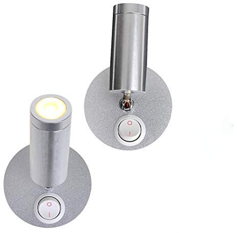 ProPlus Lot de 2 spots LED orientables 12 V 120 lm Ø 65 x 65 à 130 mm Interrupteur marche/arrêt